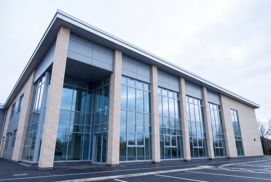 Modern English academy trust building exterior